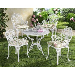 Кресло садовое "Белые розы" металл, 53х55х89 см